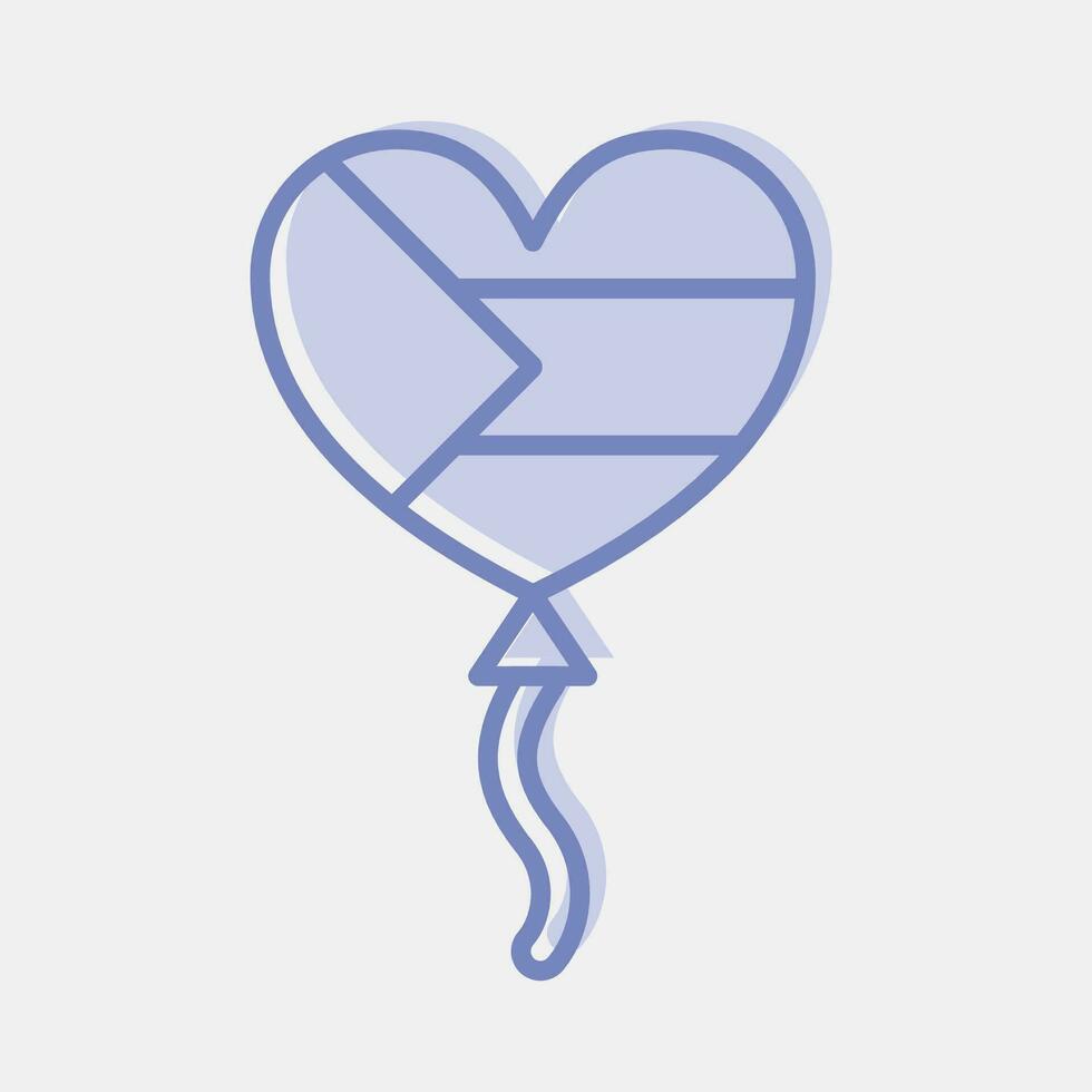 Icon balloon. Palestine elements. Icons in two tone style. Good for prints, posters, logo, infographics, etc. vector