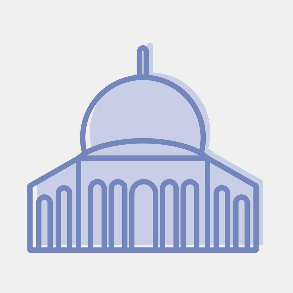 Icon mosque. Palestine elements. Icons in two tone style. Good for prints, posters, logo, infographics, etc. vector