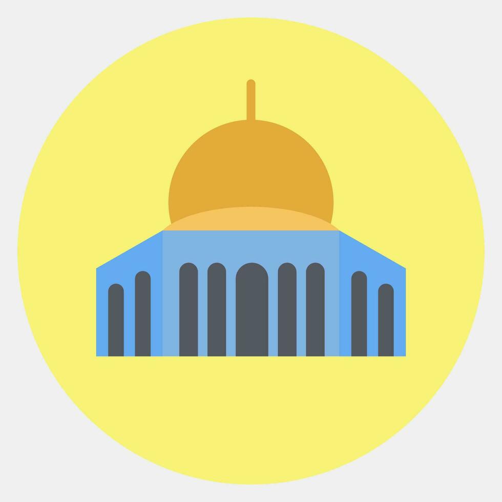 Icon mosque. Palestine elements. Icons in color mate style. Good for prints, posters, logo, infographics, etc. vector