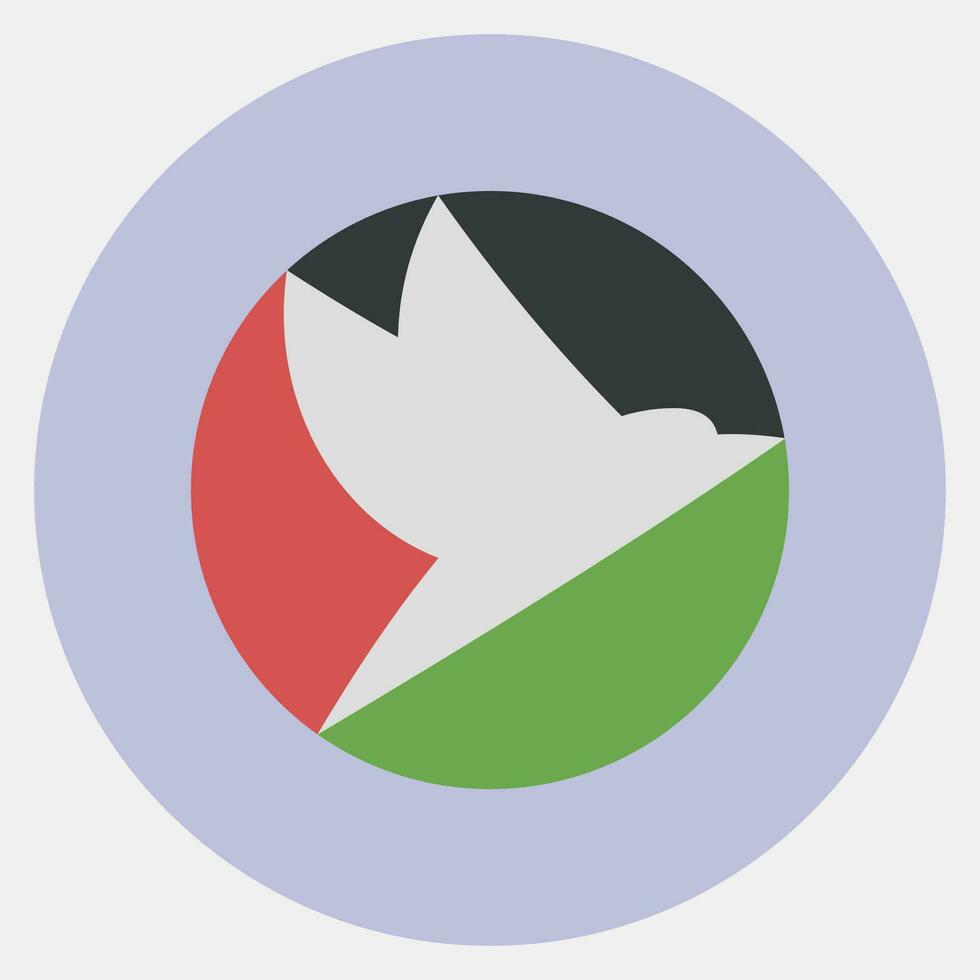 Icon dove in a circle. Palestine elements. Icons in color mate style. Good for prints, posters, logo, infographics, etc. vector