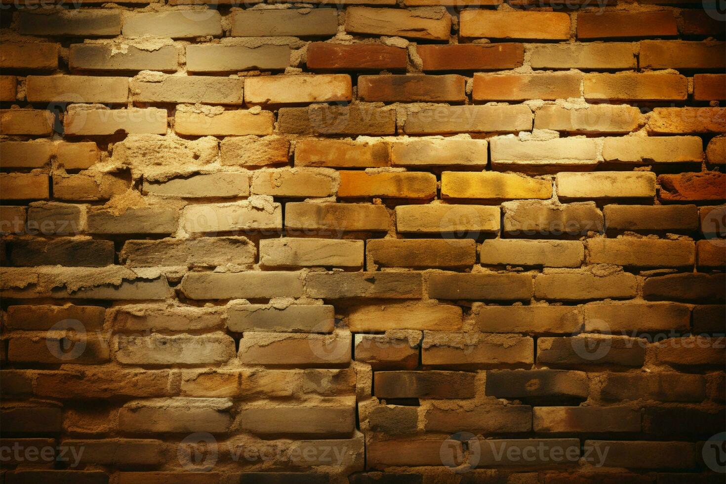 Classic brick wall with a soft, nostalgic light leak backdrop AI Generated photo