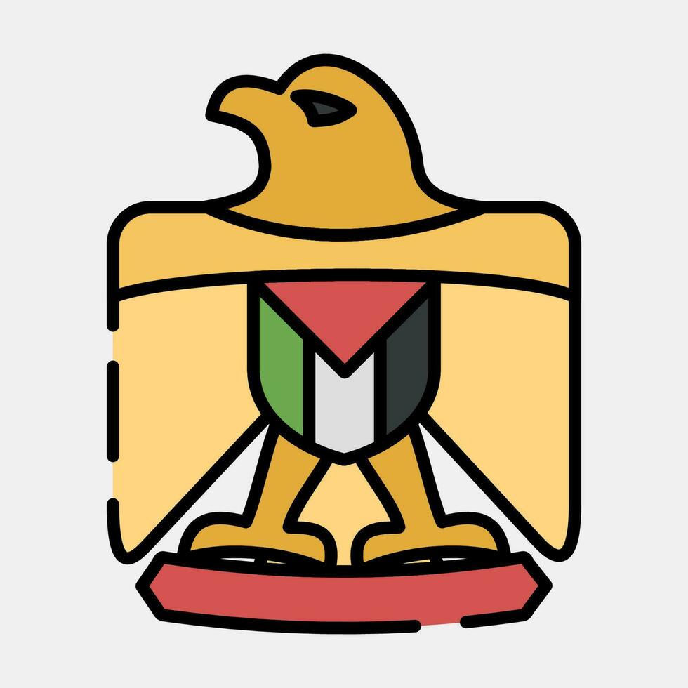 Icon eagle symbol. Palestine elements. Icons in filled line style. Good for prints, posters, logo, infographics, etc. vector