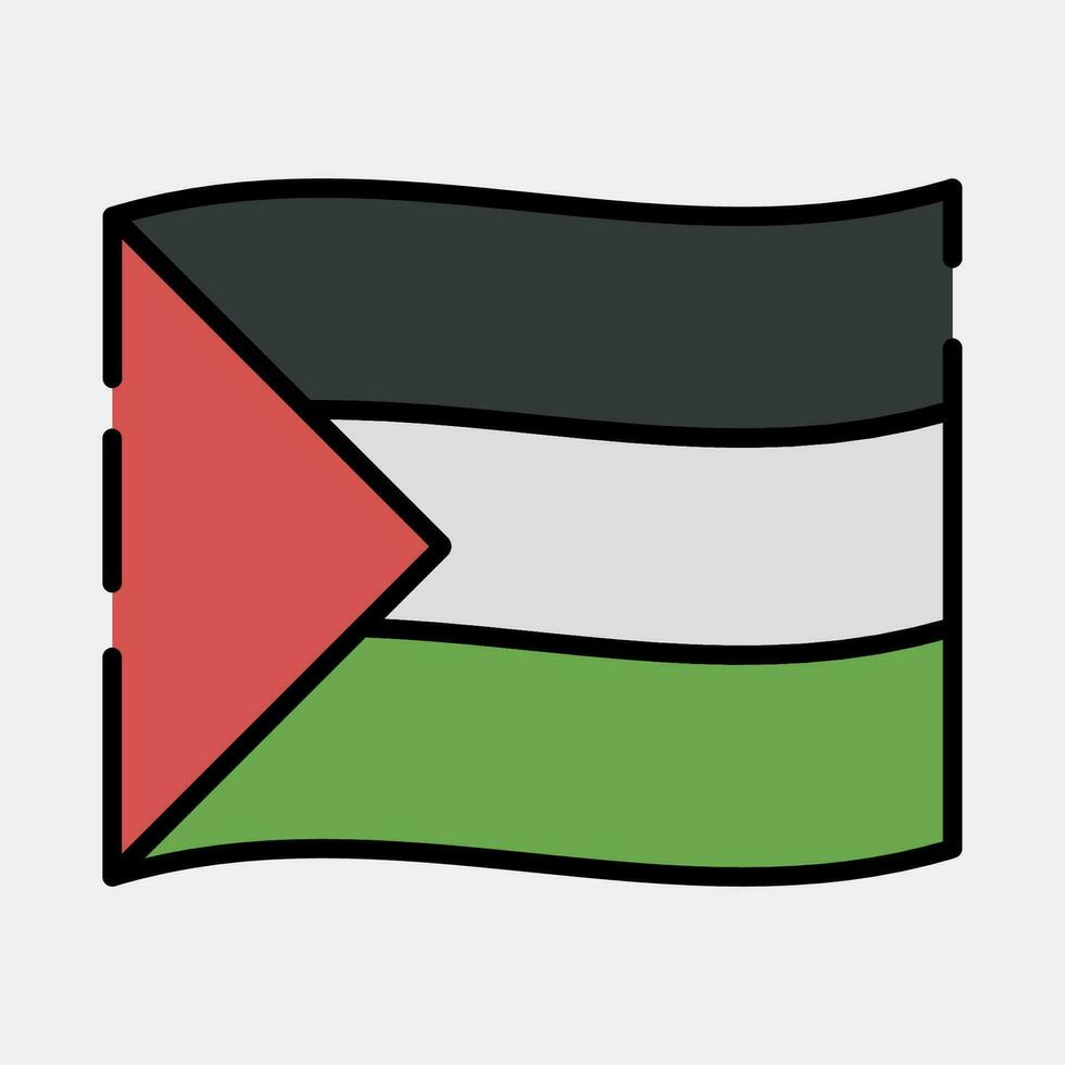 Icon palestine flag. Palestine elements. Icons in filled line style. Good for prints, posters, logo, infographics, etc. vector
