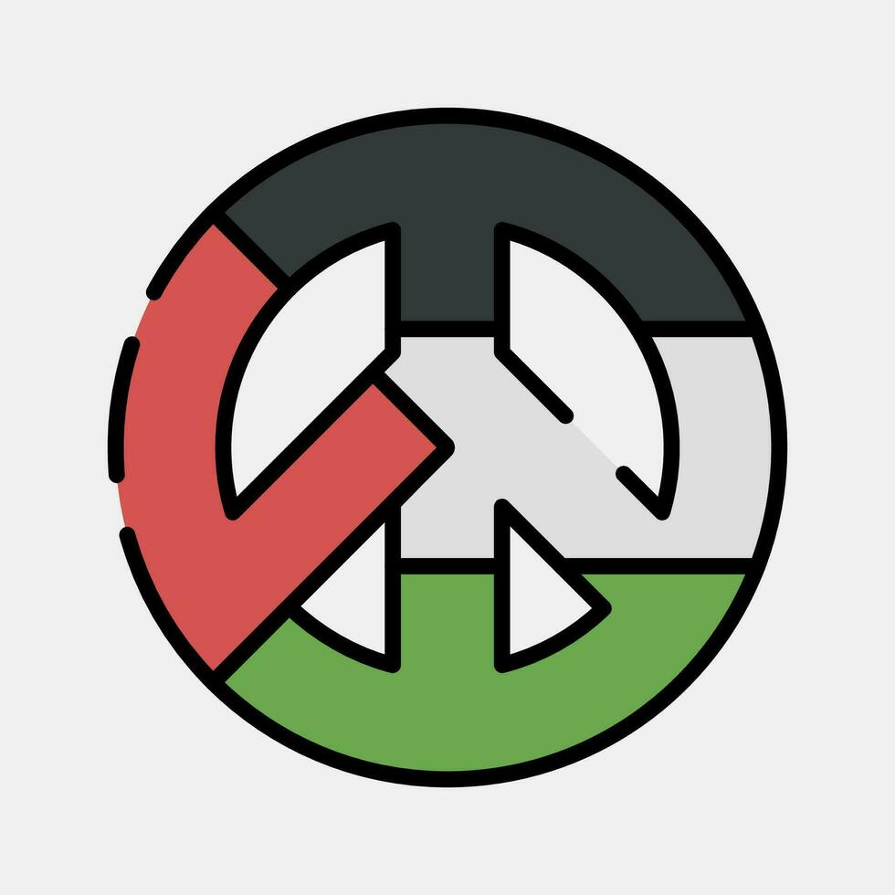 Icon peace symbol. Palestine elements. Icons in filled line style. Good for prints, posters, logo, infographics, etc. vector