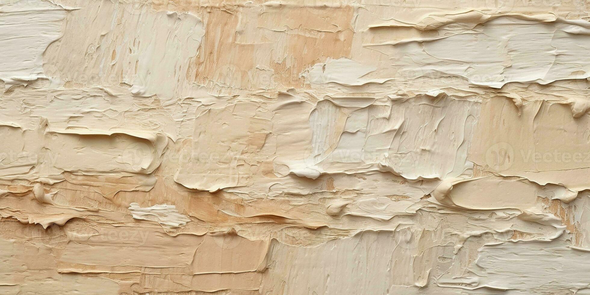 Generative AI, Closeup of impasto abstract rough beige art painting texture photo