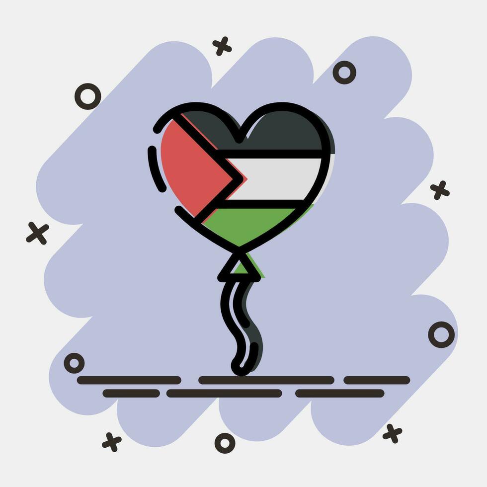 Icon balloon. Palestine elements. Icons in comic style. Good for prints, posters, logo, infographics, etc. vector