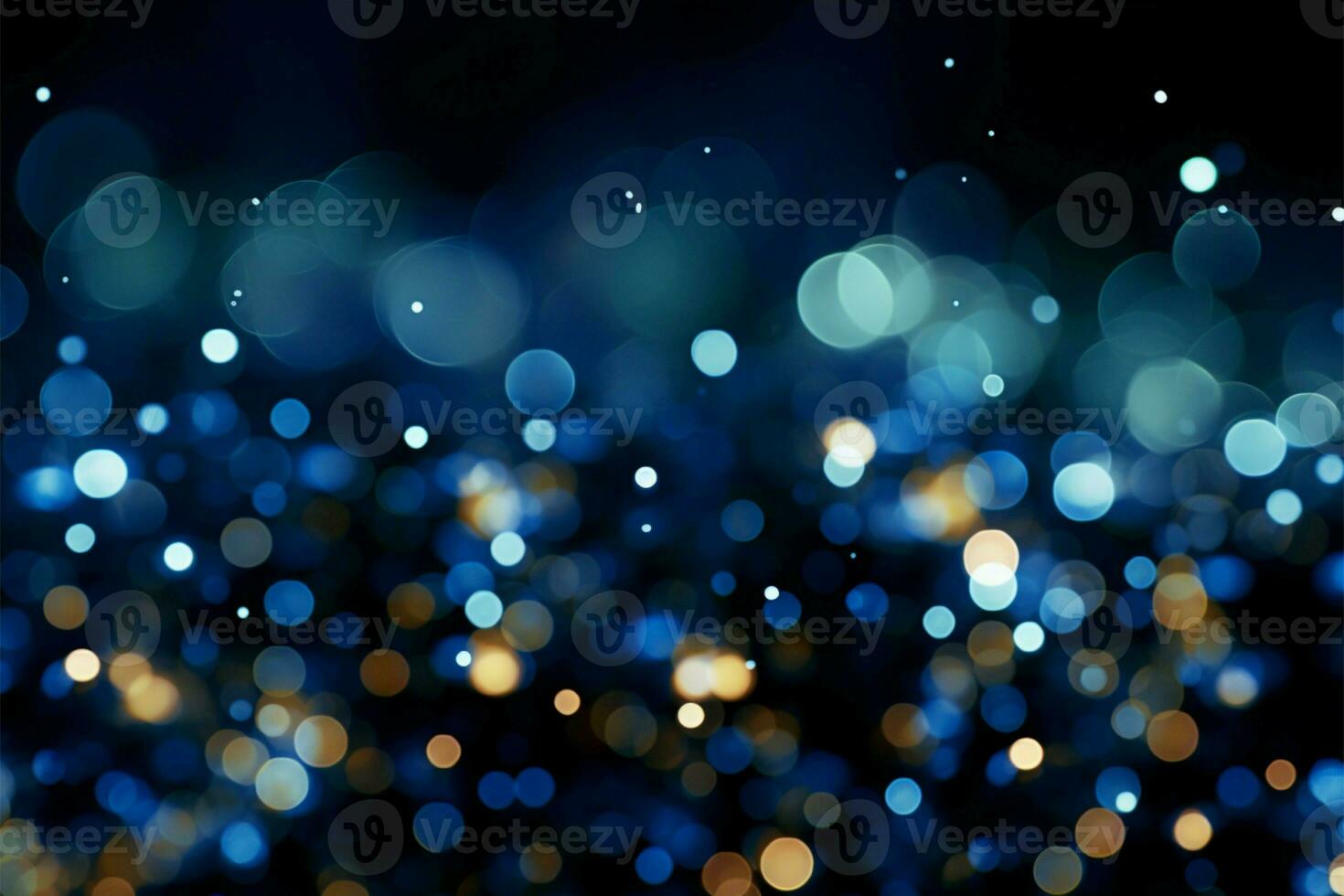 Bokehs soft, abstract blue lights offer a serene and enchanting view AI Generated photo