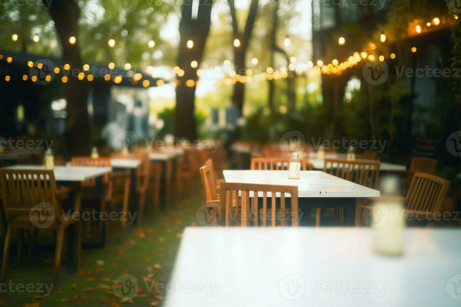 borroso al aire libre restaurante ajuste ofertas un único y artístico antecedentes ai generado foto