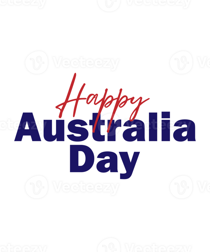 Happy Australia day lettering text illustration png