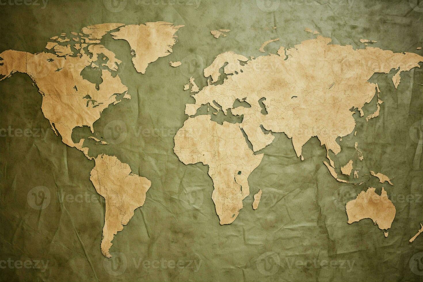 Aged cardboard backdrop with a world map, perfect for wanderlust AI Generated photo