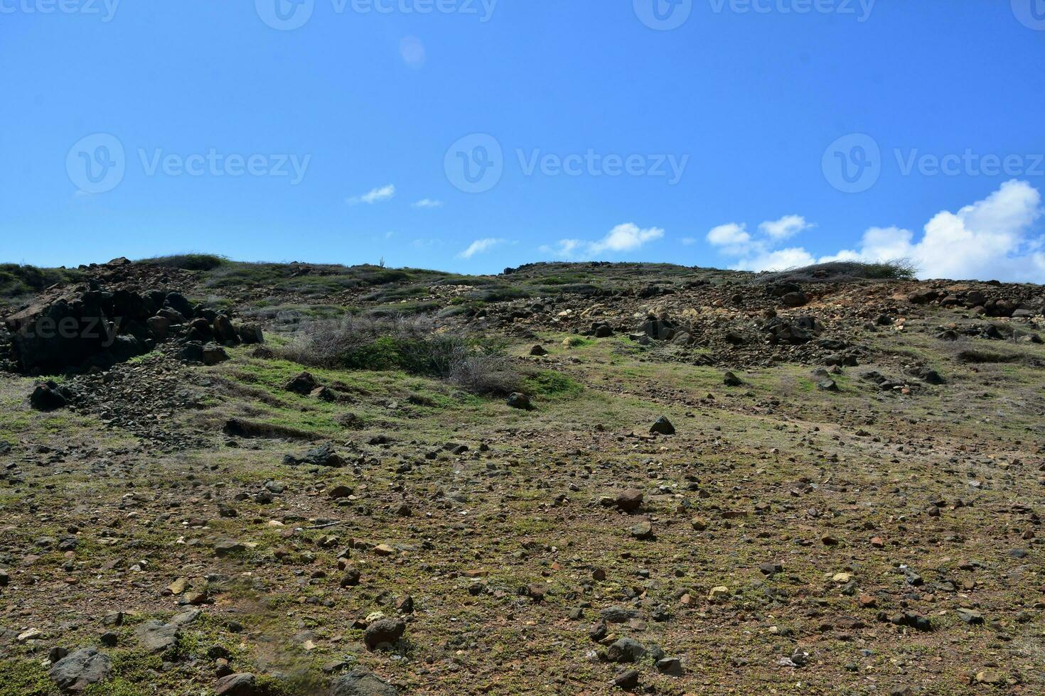 Volcanic Desert Landscape in Eastern Part of Aruba photo