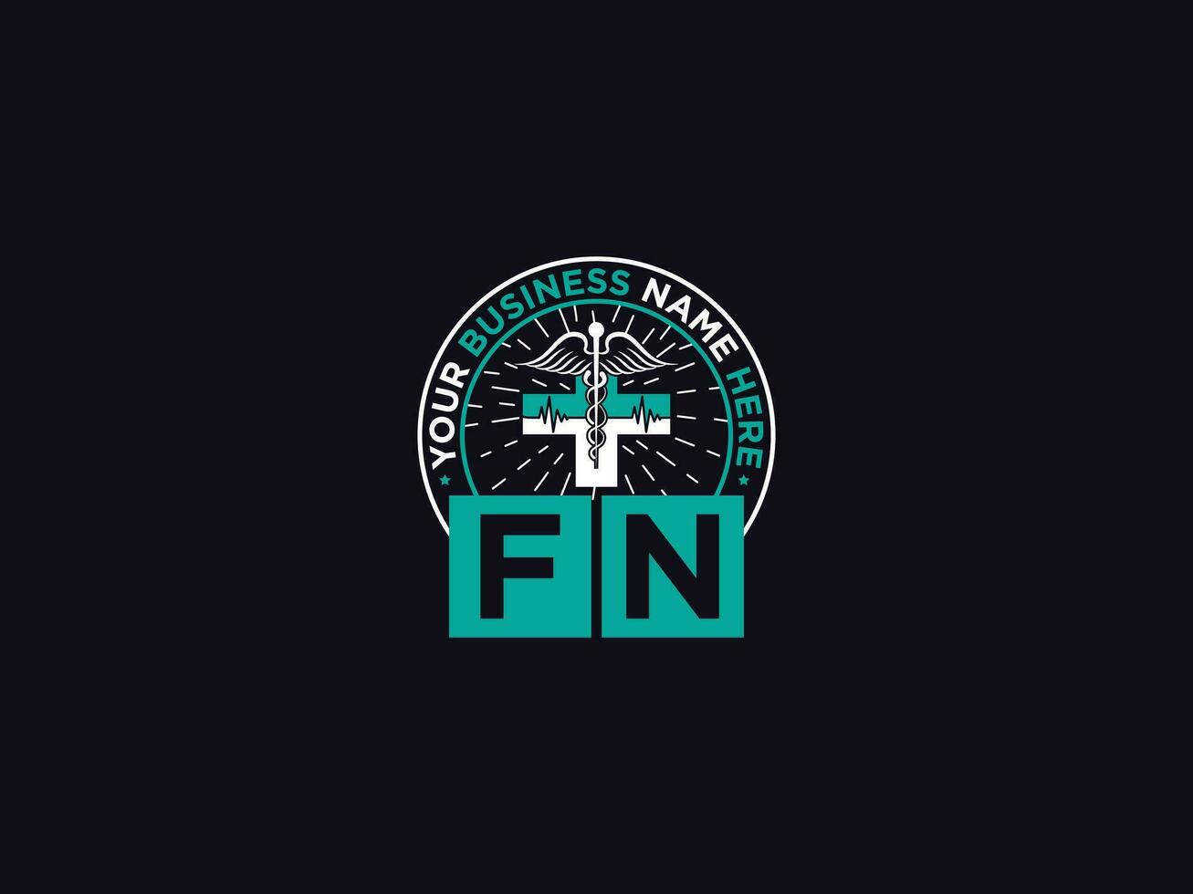 Typography Fn Logo Symbol, Letter FN Medical Doctors Logo For Your Floral Shop vector