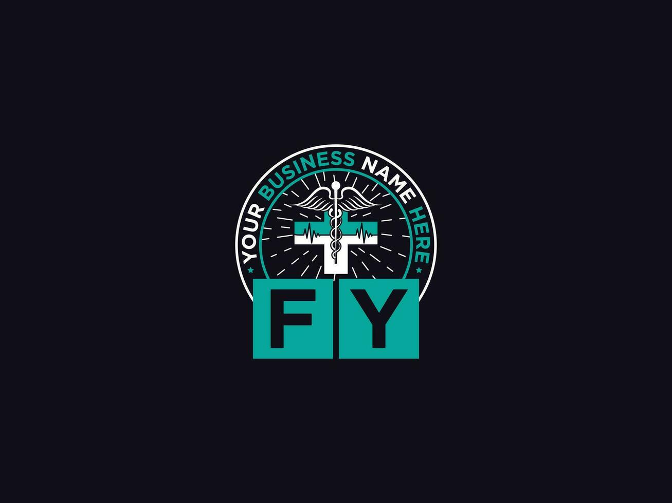 Typography Fy Logo Symbol, Letter FY Medical Doctors Logo For Your Floral Shop vector