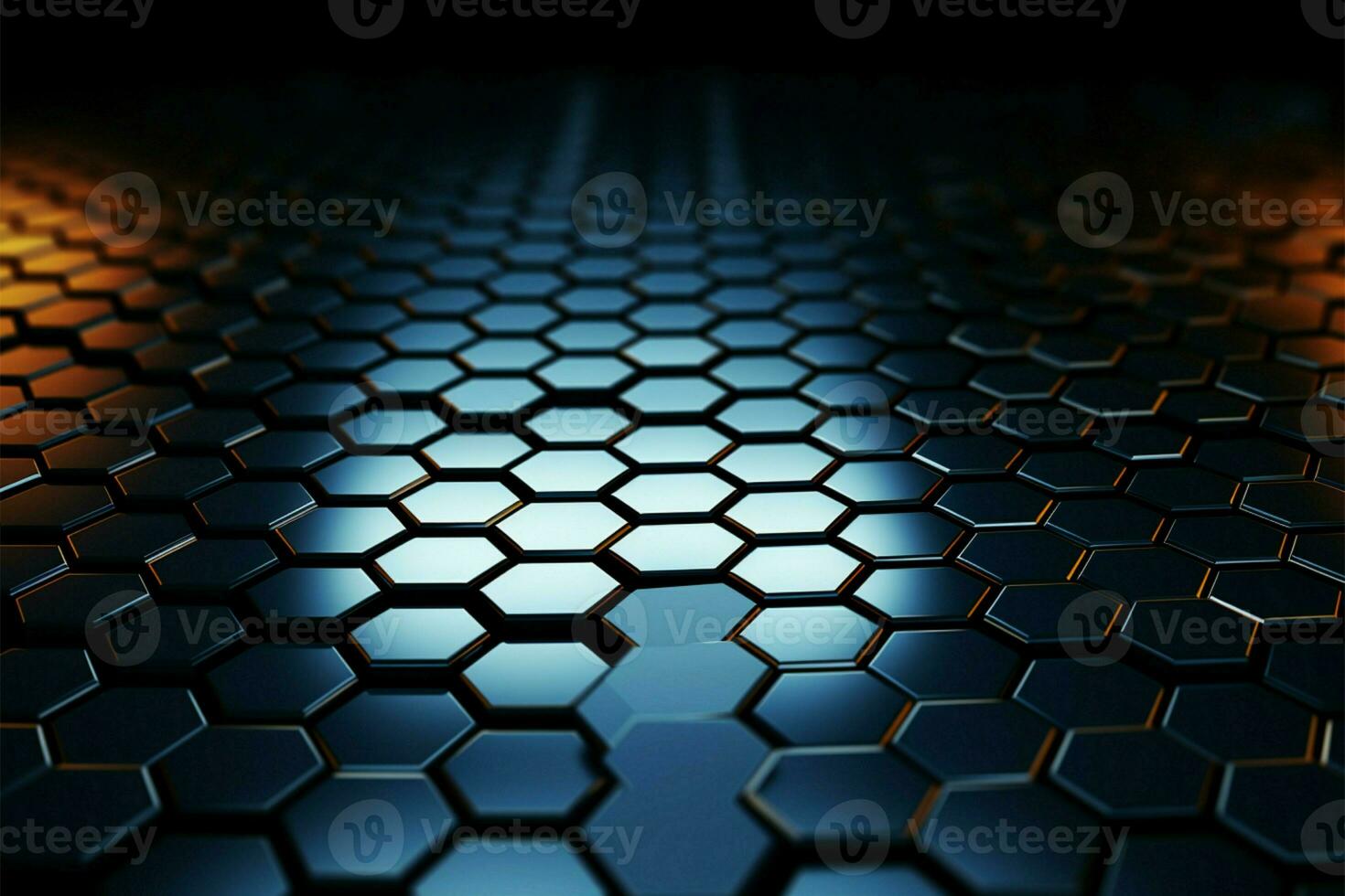 Abstract 3D honeycomb hexagons form a mesmerizing geometric background AI Generated photo