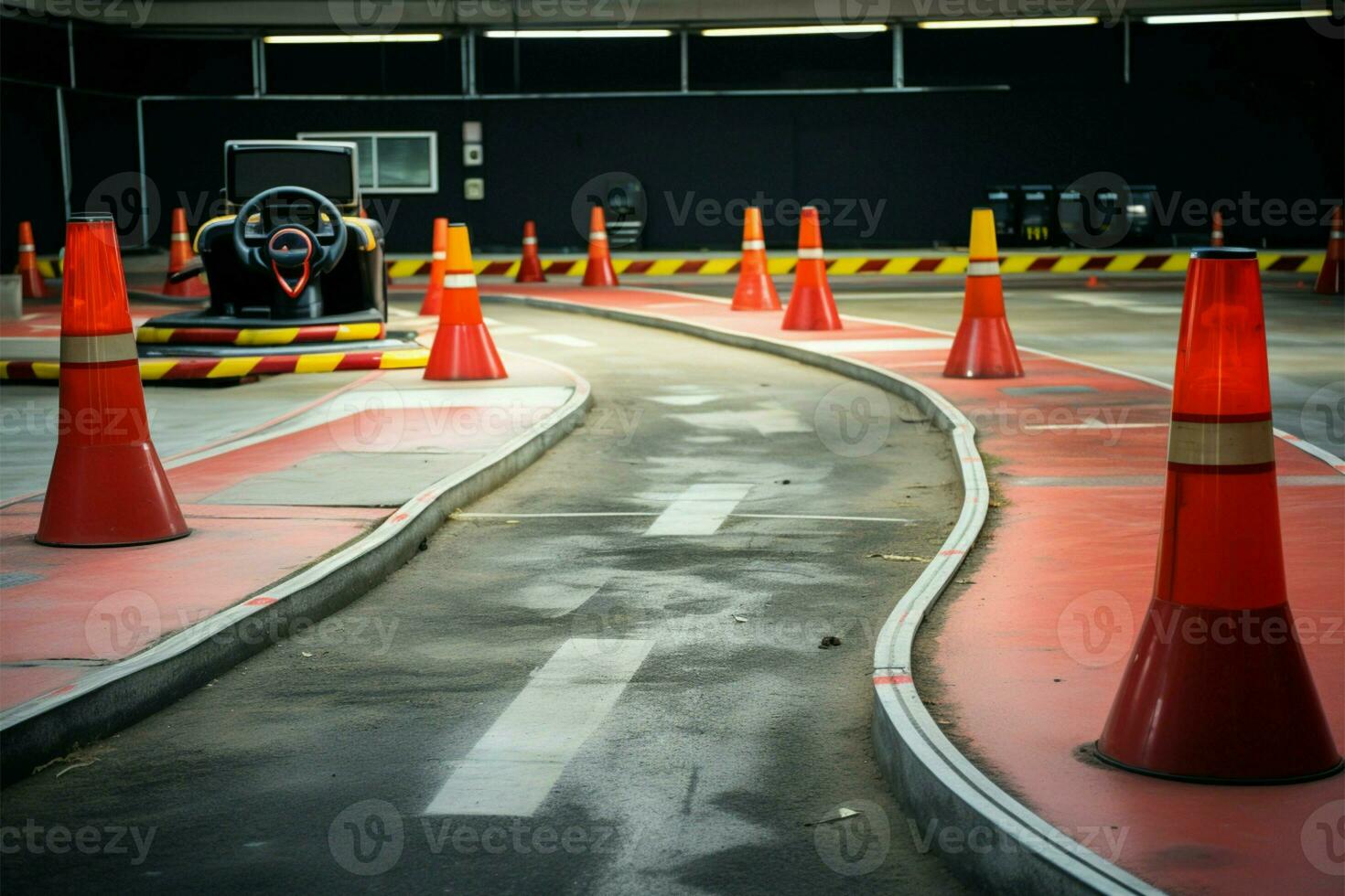 A dedicated circuit at a driving school for driver education AI Generated photo