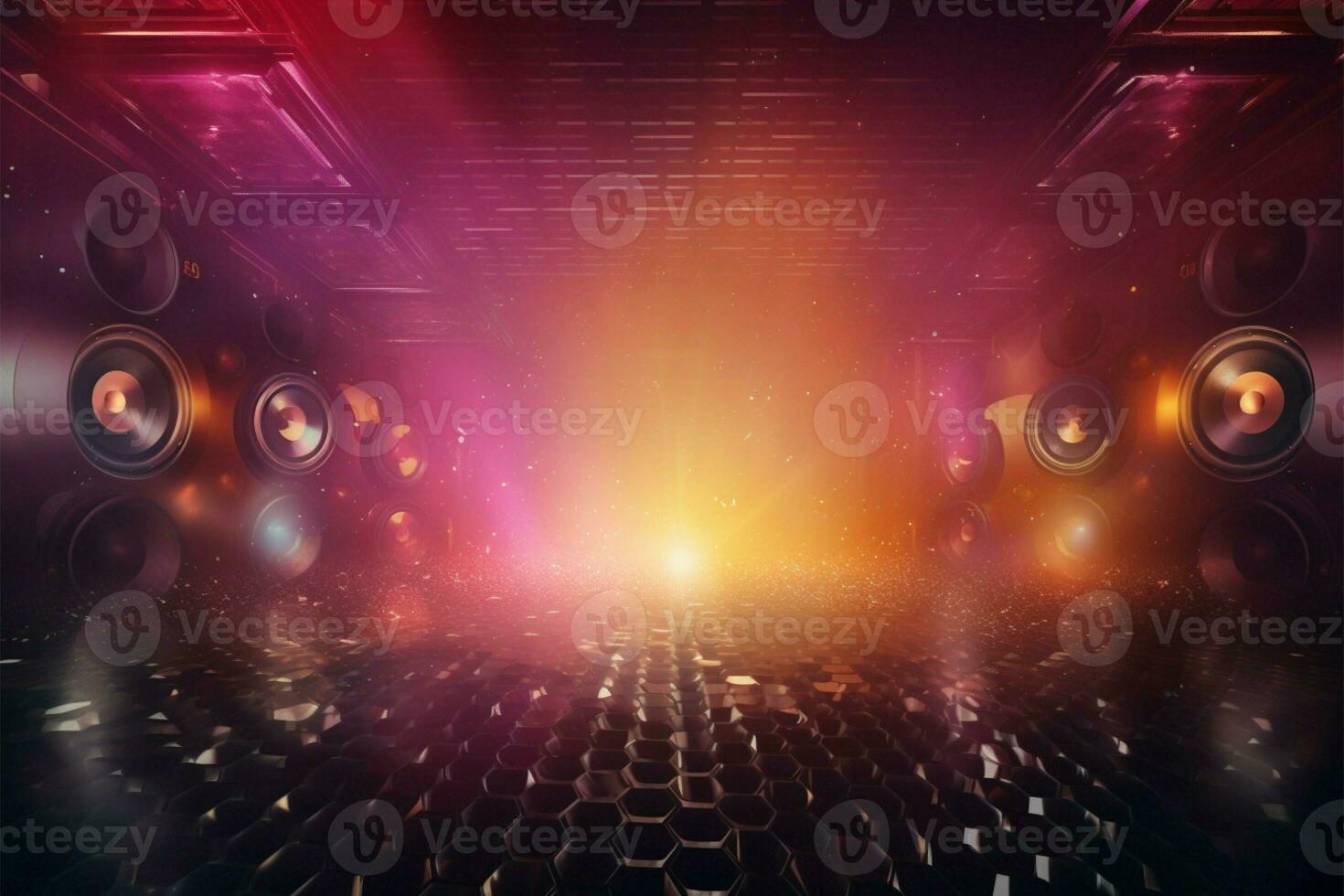 A captivating music show background ignites the stage with energy and rhythm AI Generated photo