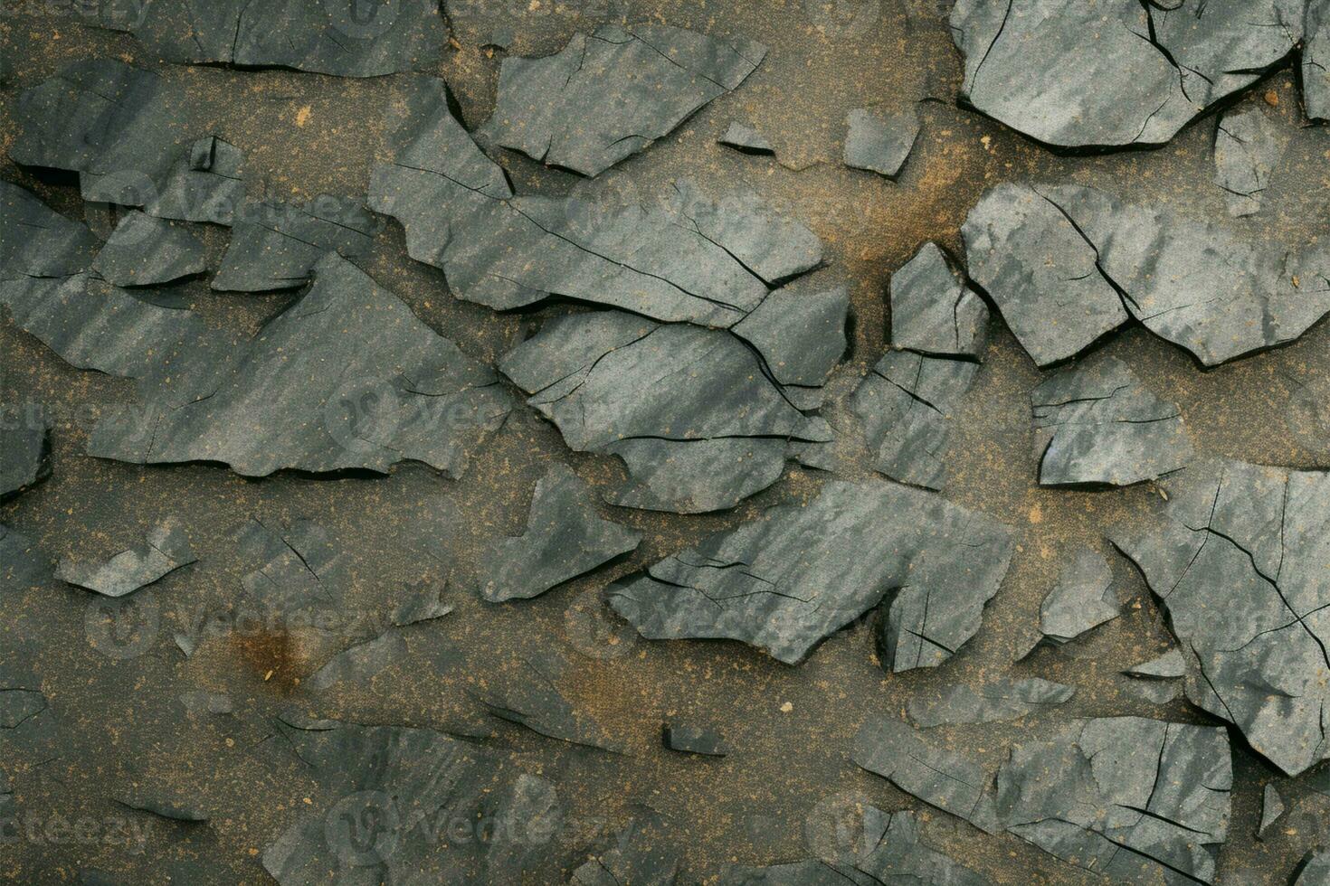 A background with a ground texture composed of rocky formations AI Generated photo