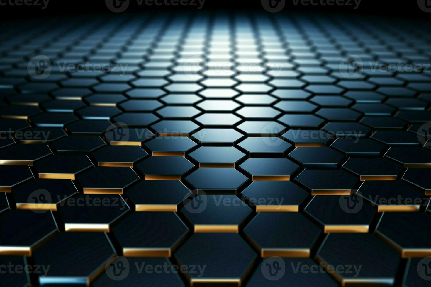 Abstract 3D honeycomb hexagons form a mesmerizing geometric background AI Generated photo