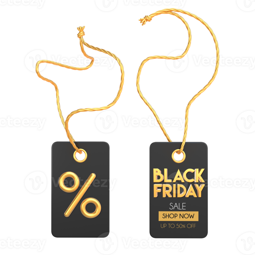 3D Rendering Black Friday Tags png