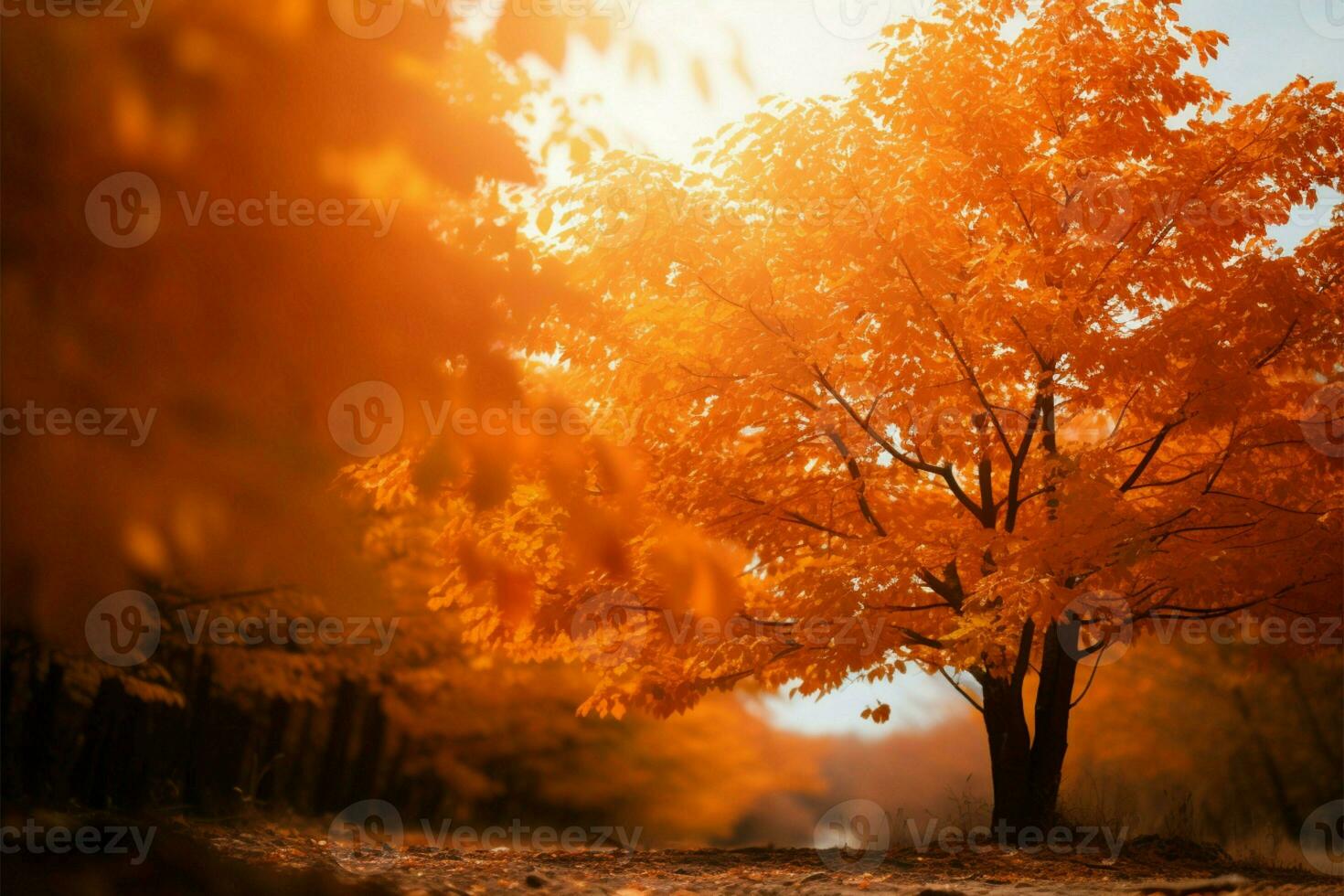 Vibrant fall foliage provides a picturesque and seasonal backdrop AI Generated photo