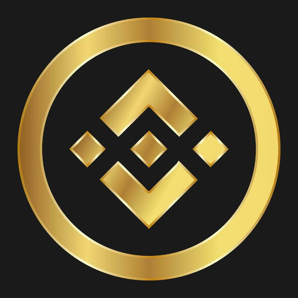 Gold icon of Binance Concept of internet web cryptocurrency vector