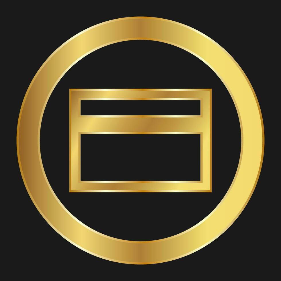 Shopping credit or debit card simple gold icon for apps and websites vector