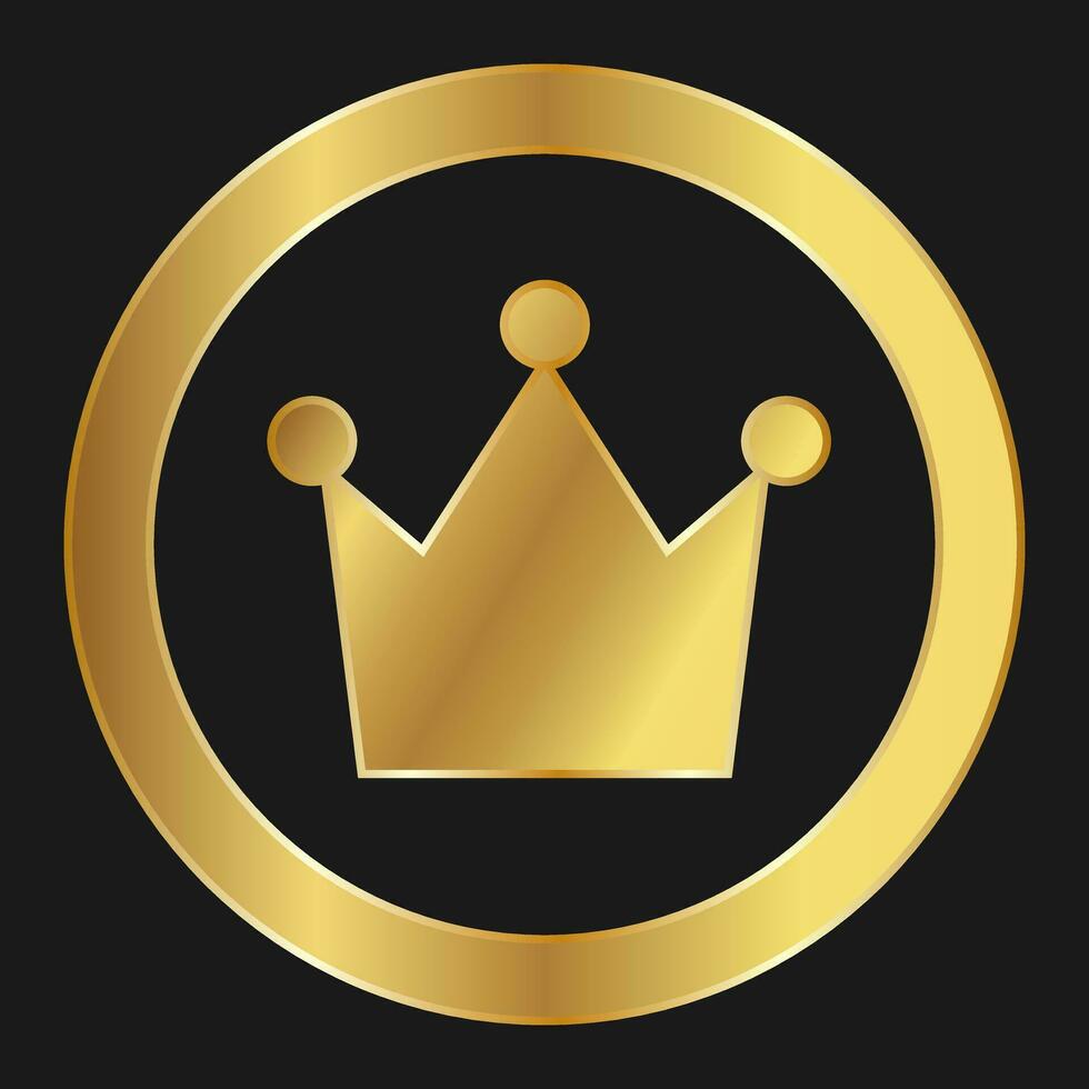 Shopping crown simple gold icon for apps and websites vector