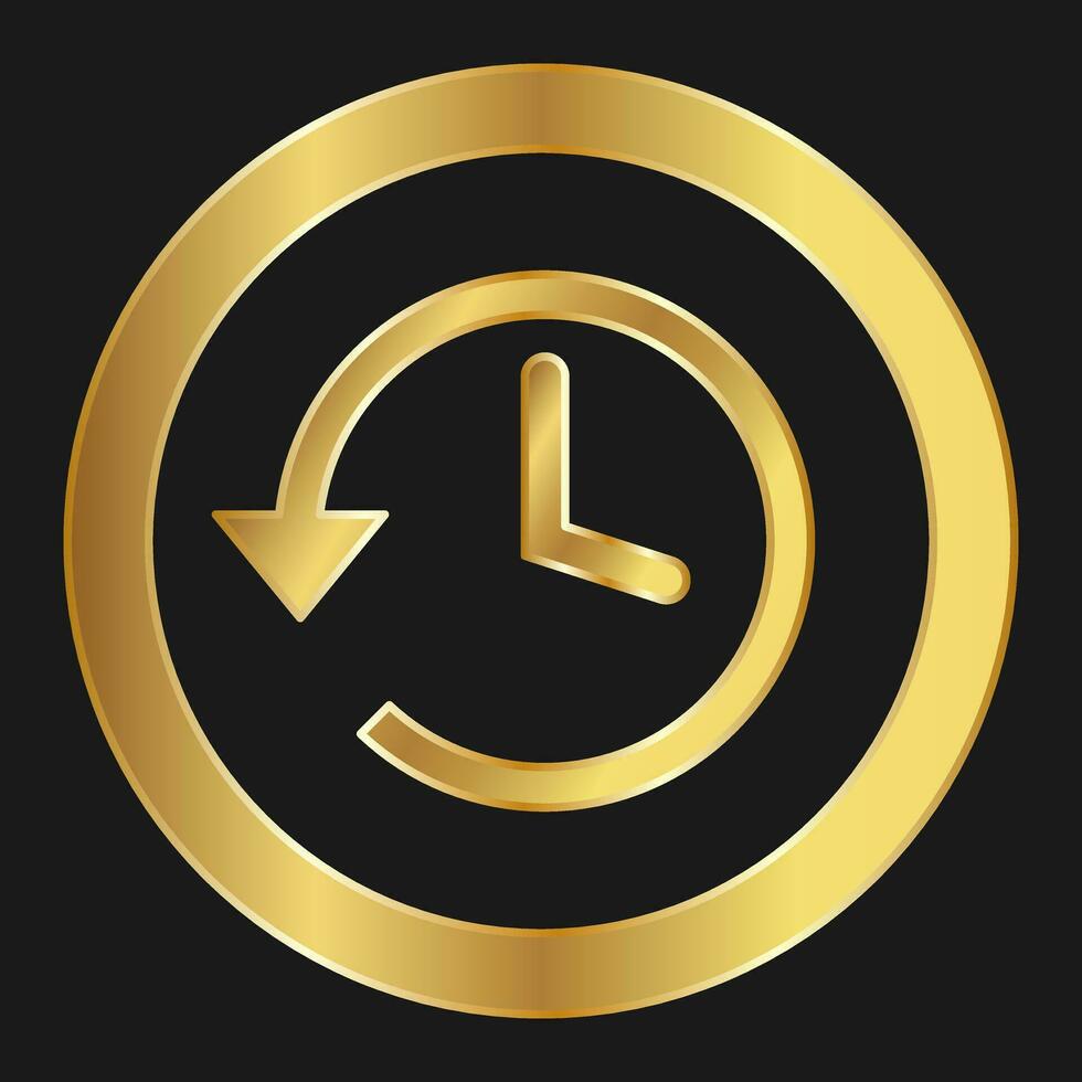 Shopping clock or stock time or sale hours simple gold icon for apps and websites vector