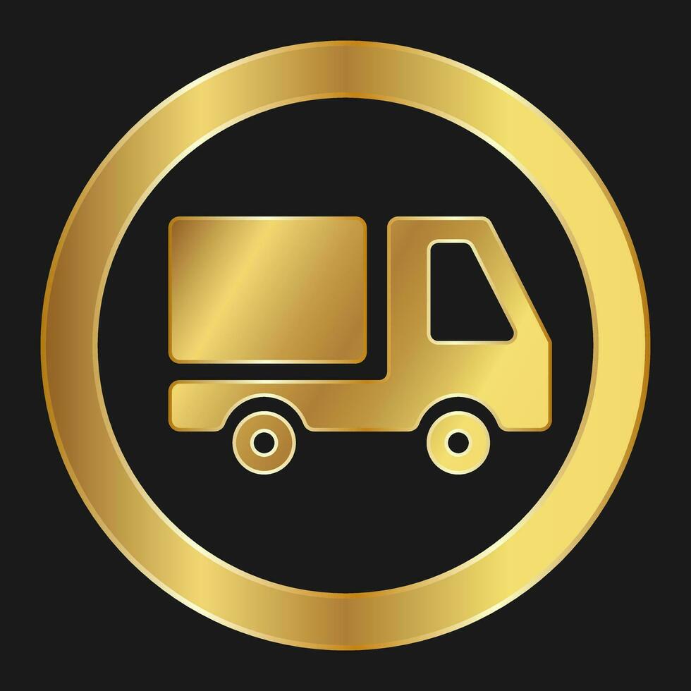 Shopping transportation or delivery or truck simple gold icon for apps and websites vector