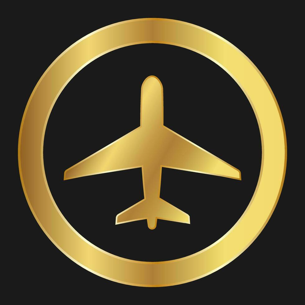 Shopping transportation or delivery or plane simple gold icon for apps and websites vector