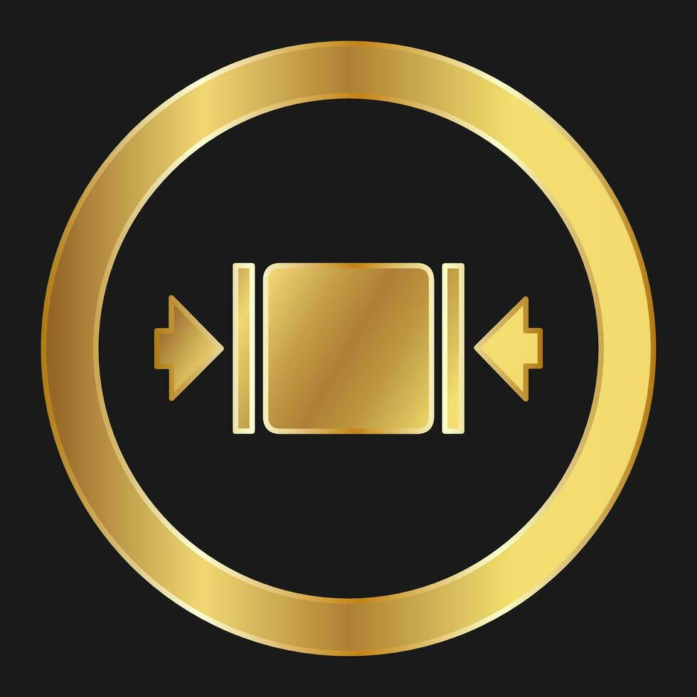 Clamping load here Simple gold  icon on product packaging and box vector