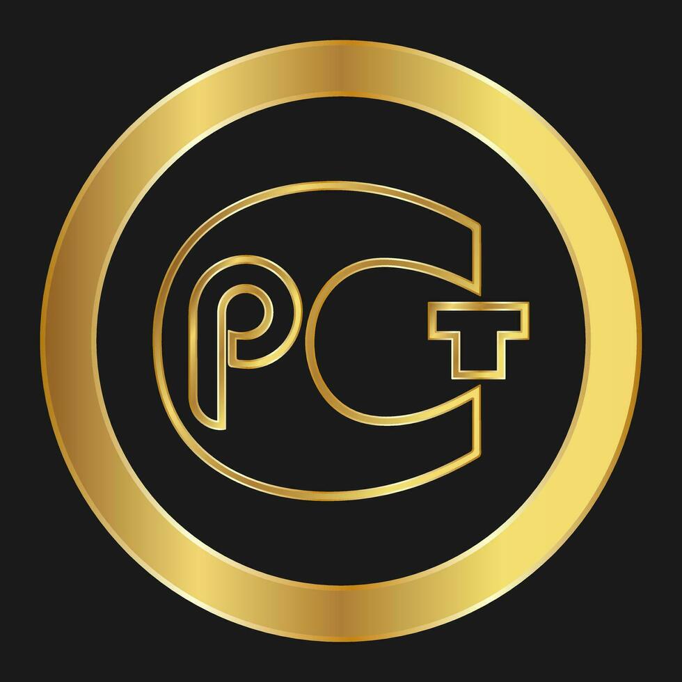 Rostest sign Simple gold icon on product packaging and box vector