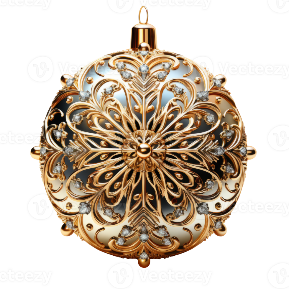 Christmas bauble on transparent background, created with generative AI png