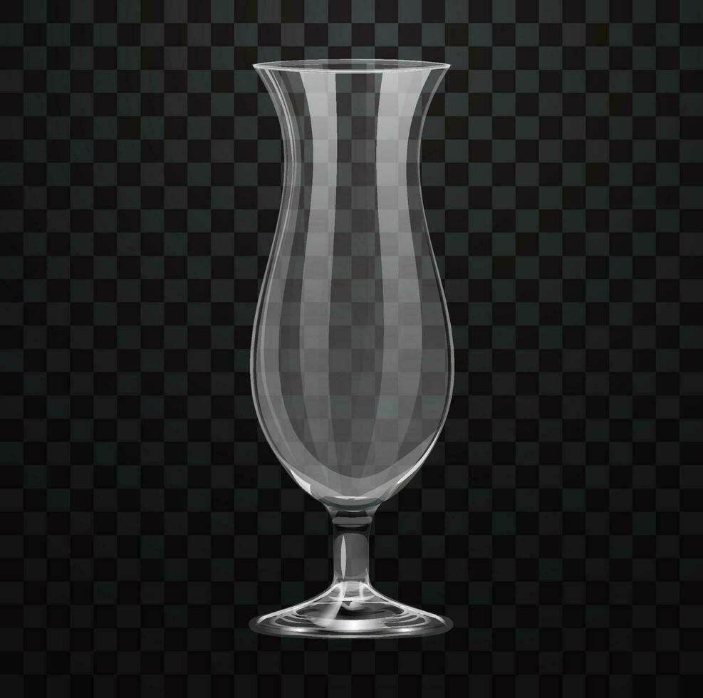 Realistic empty cocktail glass vector