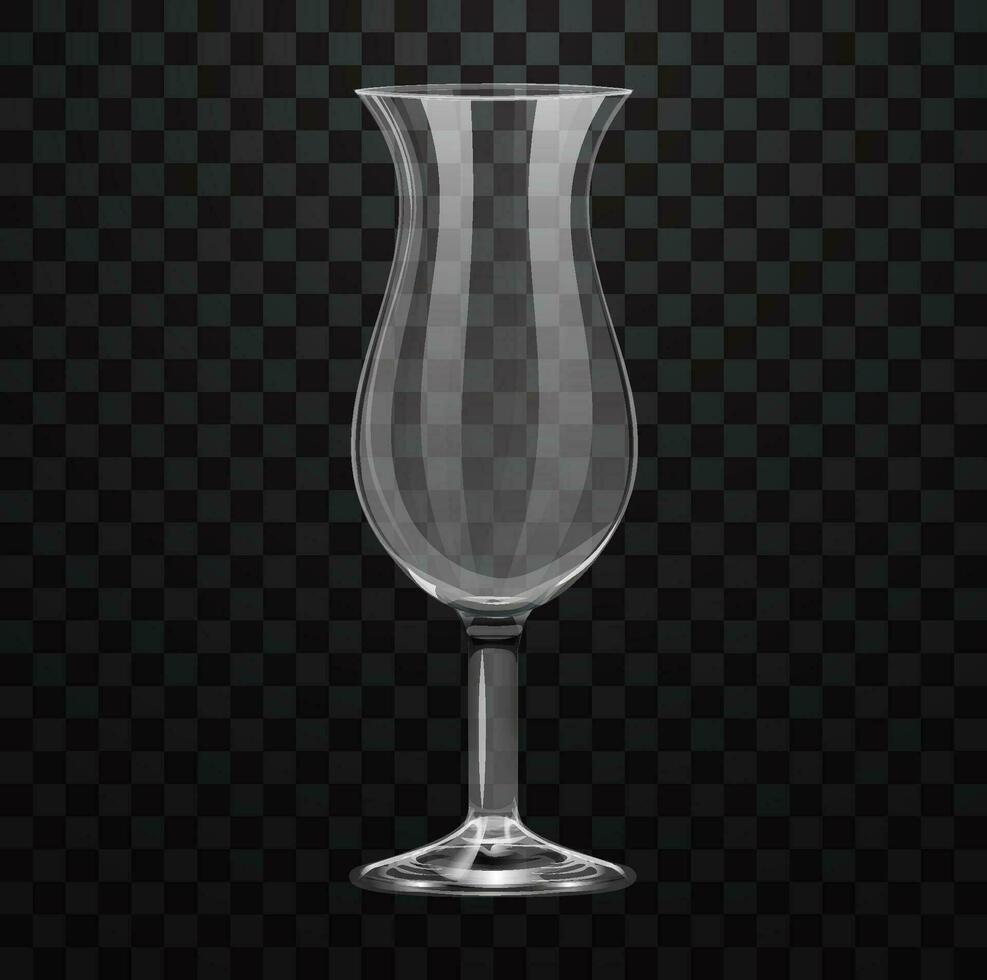 Realistic empty cocktail glass vector