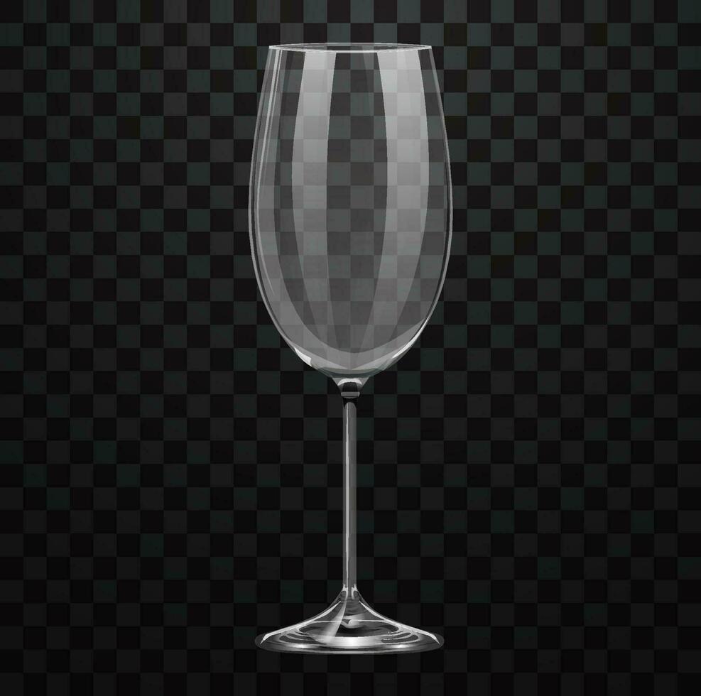 Realistic empty cabernet wine glass vector