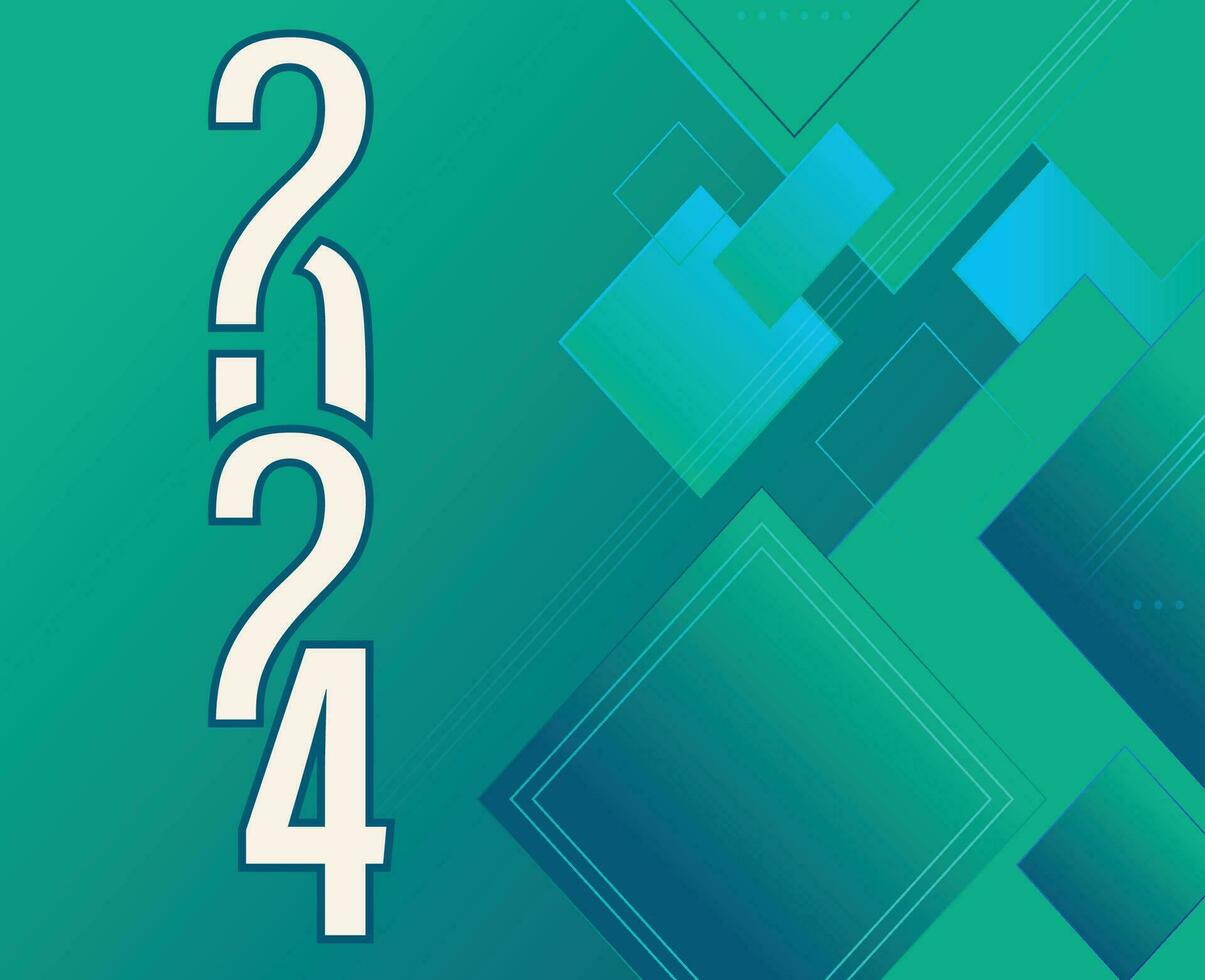 2024 New Year Holiday Design White Abstract Vector Logo Symbol Illustration With Green Background