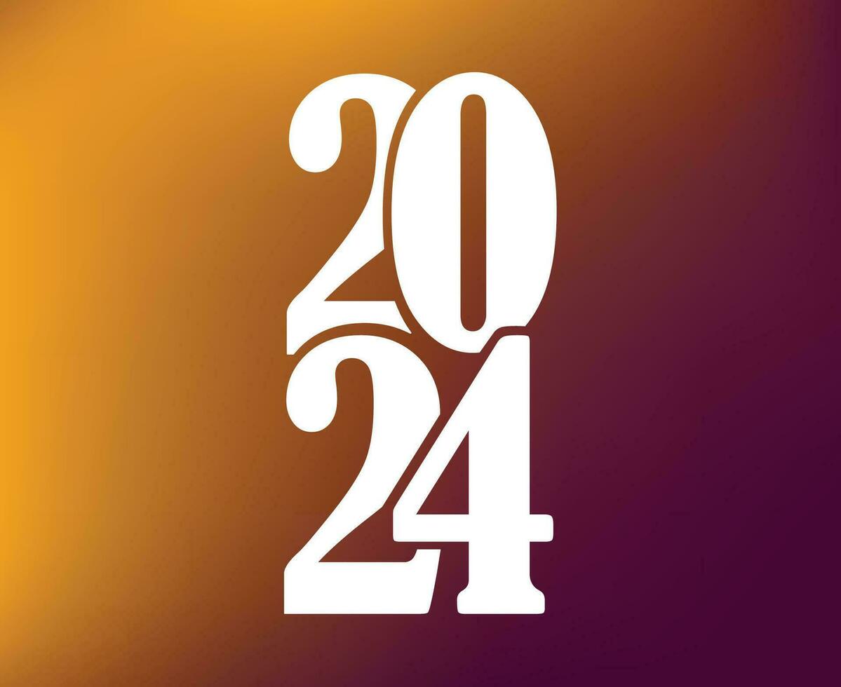 2024 New Year Holiday Design White Abstract Vector Logo Symbol Illustration With Brown Background