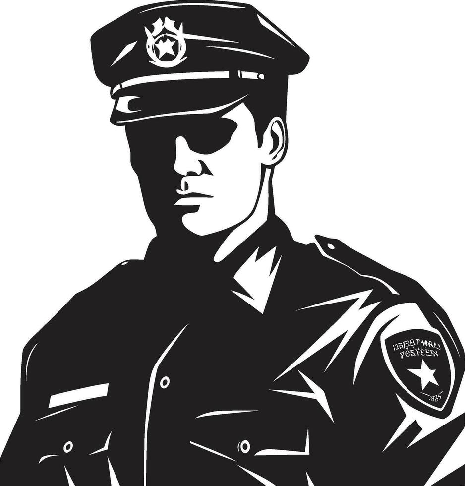 Behind the Shield Police Officer Vector Gallery Law and Order in Vector Police Officer Art Showcase