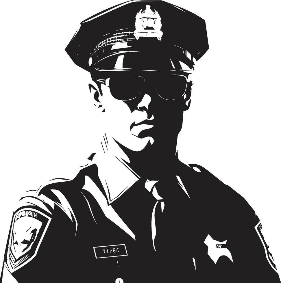 Vector Art of Courage Police Officer Illustrations Cop Chronicles in Pixels Police Officer Vectors