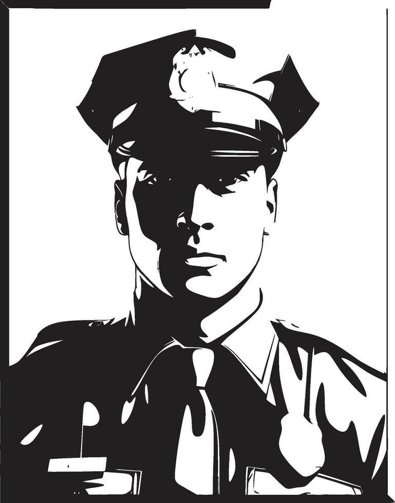 en el línea de deber vector Arte de policía oficiales héroes entre nosotros policía oficial vector retratos