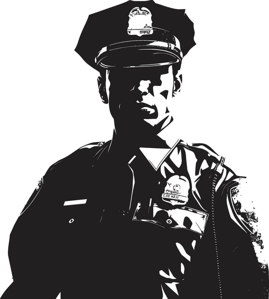 Serving the Community Police Officer Vector Creations In the Line of Duty Vector Art of Police Officers