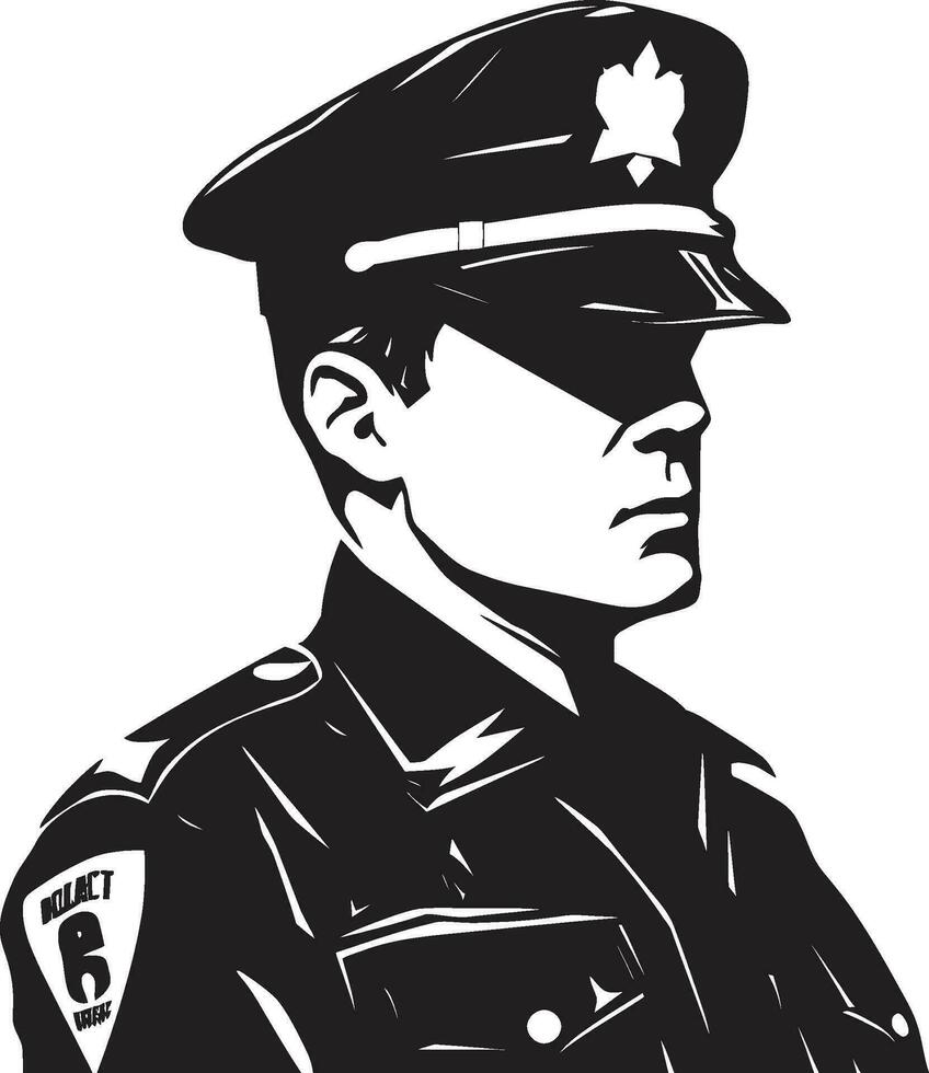 Policeman in Pixels Police Officer Vector Depictions Behind the Shield Police Officer Vector Gallery