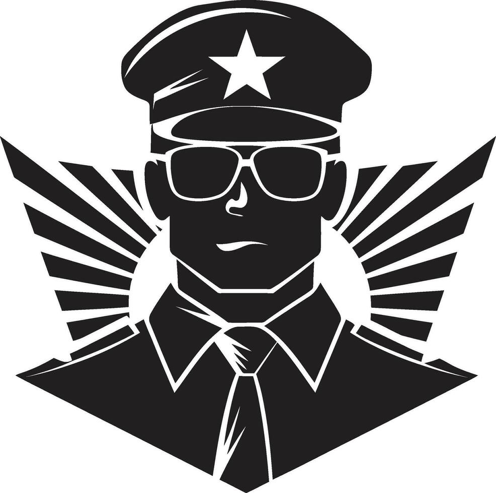 Badge of Honor Police Officer Vector Illustration Vector Heroes in Blue Police Officer Art Collection