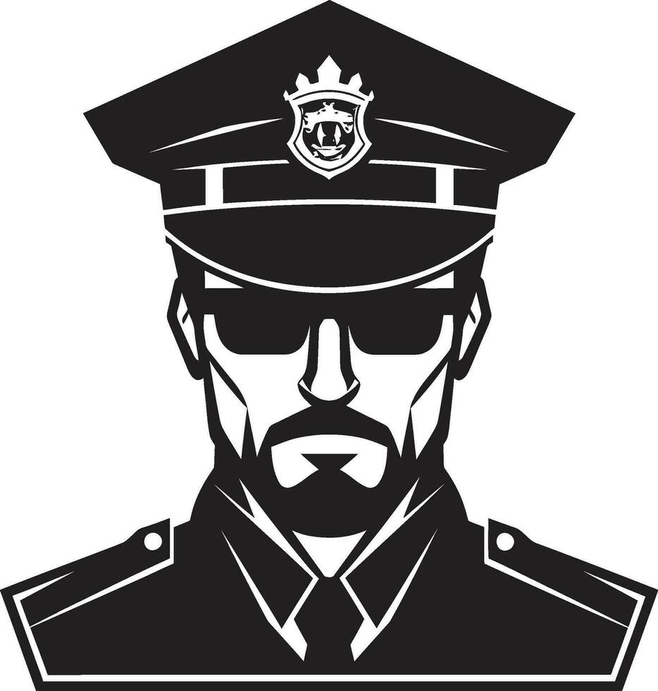 Illustrating the Valor Police Officer Vector Art The Thin Blue Line Vector Portraits of Police Officers