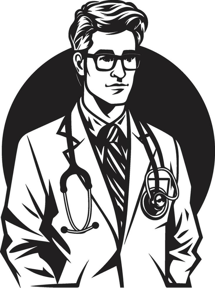 Digital Diagnosis The Art of Crafting Physician Vectors From Sketch to Vector The Journey of Physician Portraits