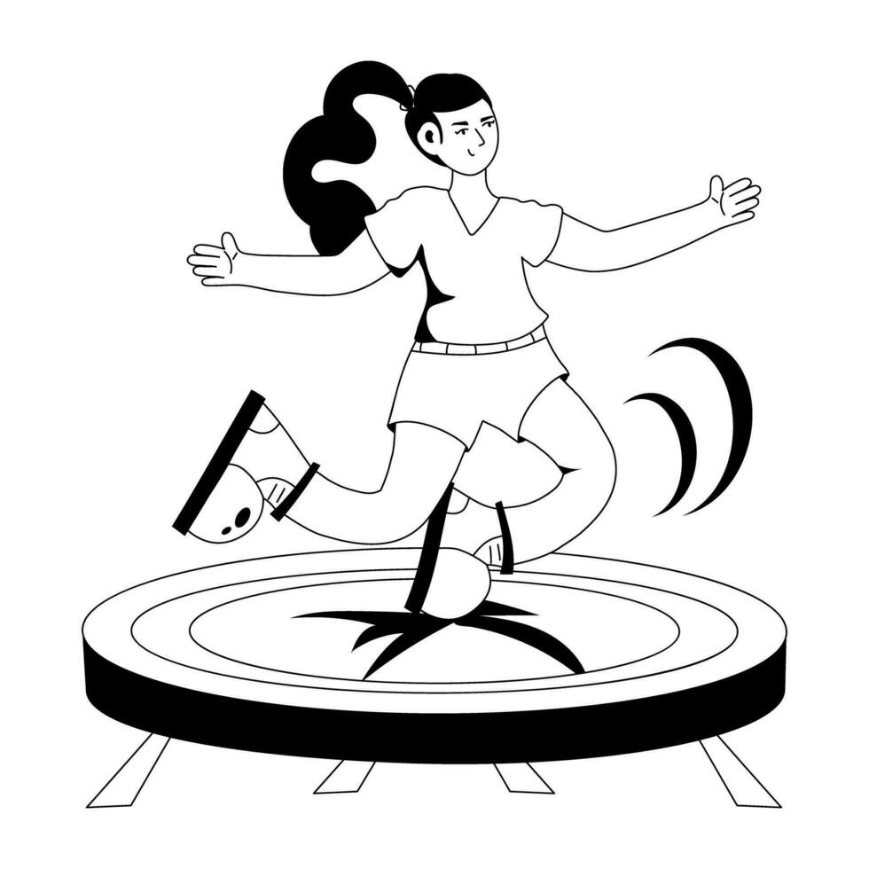 Trendy Trampolinist Concepts vector