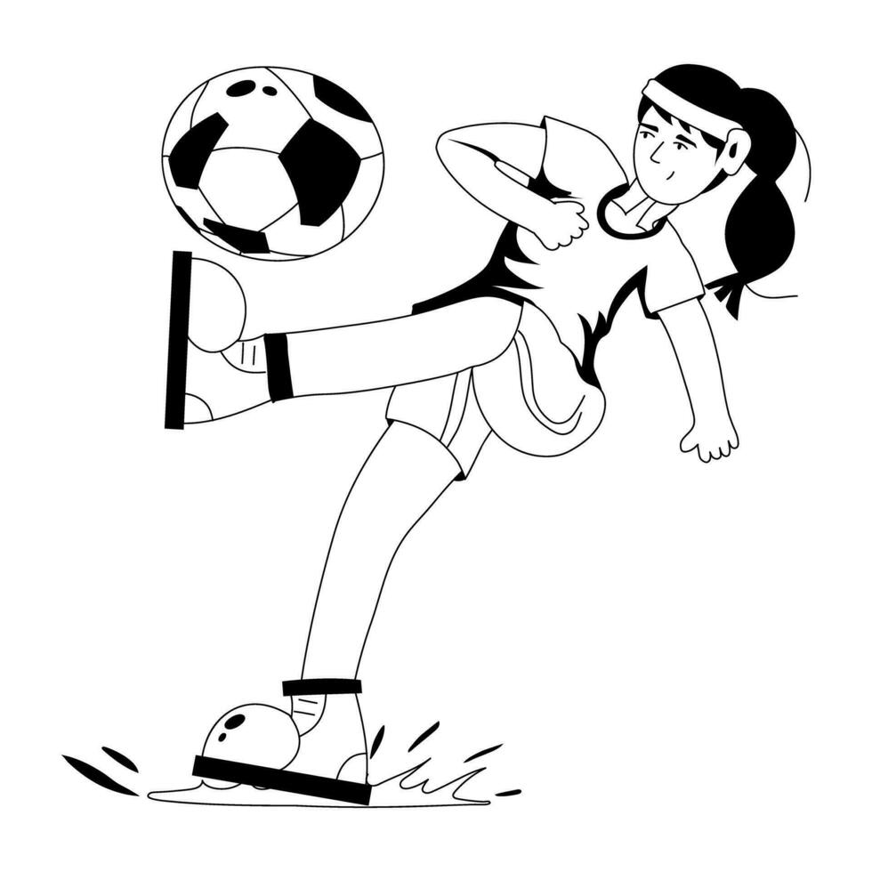 Trendy Kick Football vector