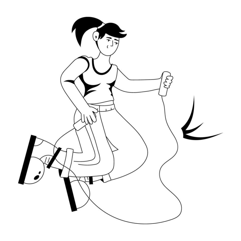 Trendy Skipping Rope vector