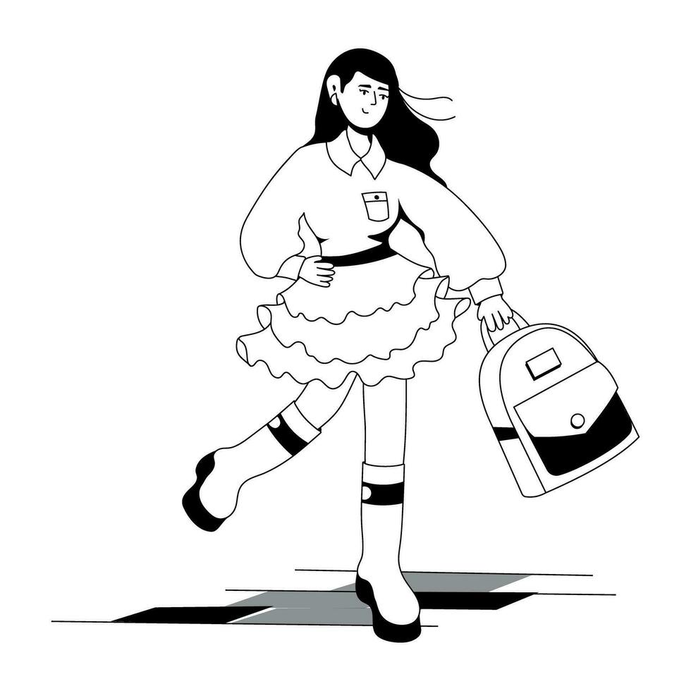 Trendy School Outfit vector